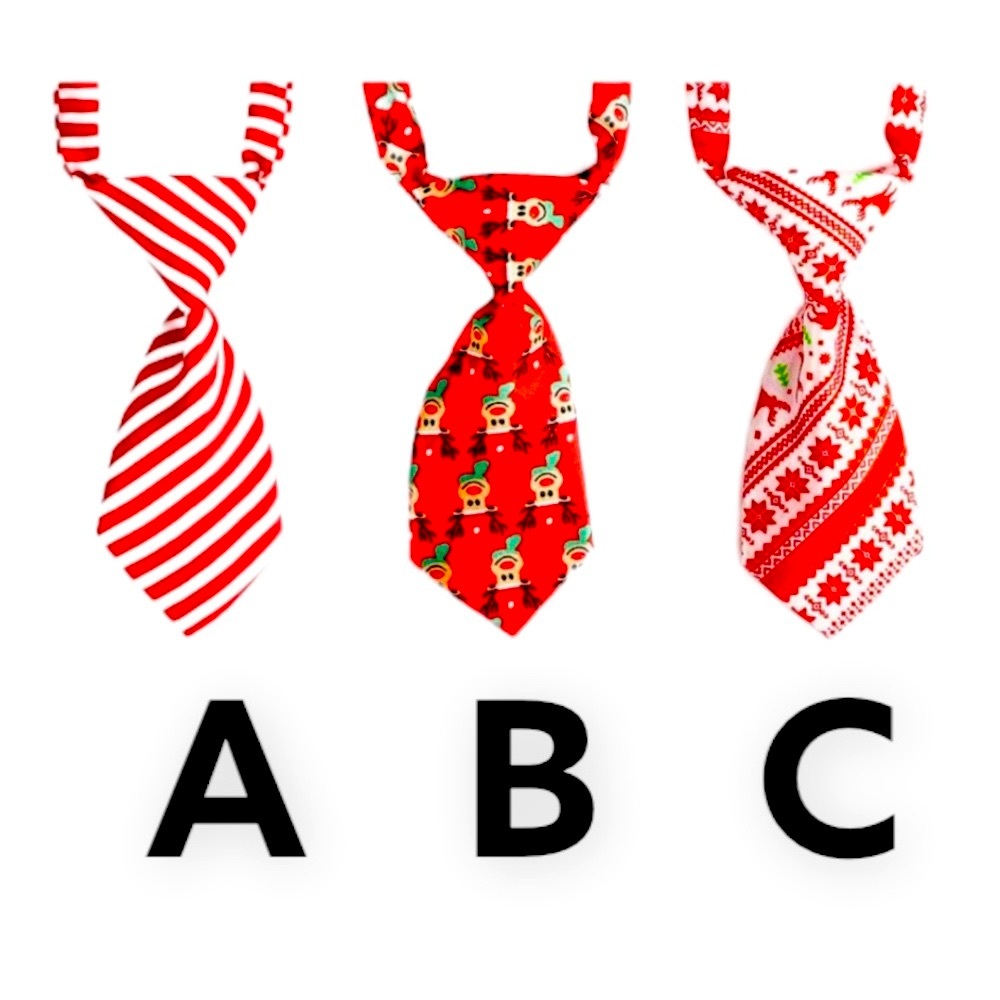 Christmas Necktie Pet Collar Adjustable Dog Cat Clip Buckle  Tie Fits SM Med Lrg - Picture 4 of 12